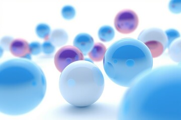 Blue spheres, 3d render, Generative AI