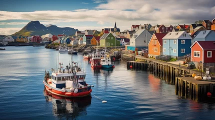 Foto op Canvas An idyllic village in Norway © medienvirus