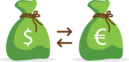 Currency exchange simple icon, bank currency sign, symbol of money transfers in euros and dollars, high-quality design elements.