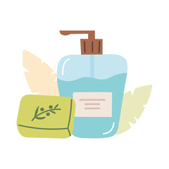 A liquid and handmade natural olive soap bar