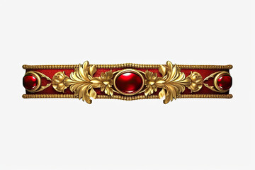 A Red and Gold Decorative border flowers, Generative AI