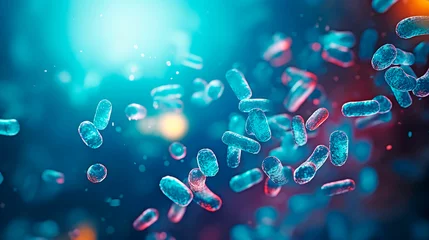 Fotobehang Antibiotic-resistant bacteria, the so-called Superbugs. © TopMicrobialStock