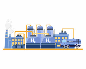 Hydrogen is an ecological form of energy and future alternative fuel source from solar and wind energy