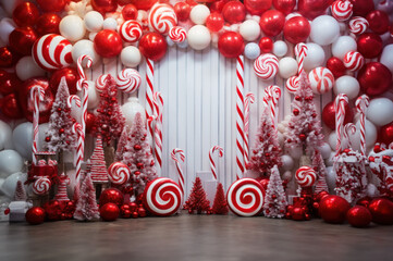 Christmas holiday backdrop for a party or special event created with Generative AI technology