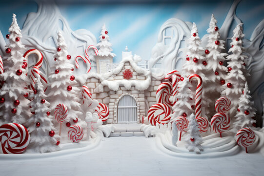 Christmas holiday backdrop for a party or special event created with Generative AI technology