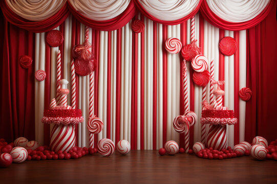 Christmas holiday backdrop for a party or special event created with Generative AI technology