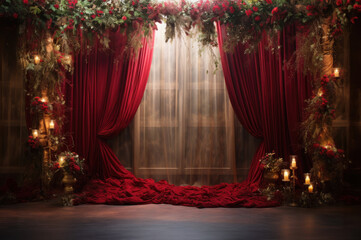 Christmas holiday backdrop for a party or special event created with Generative AI technology