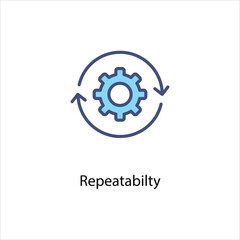 Repeatabilty icon for industry collection Vector stock illustration