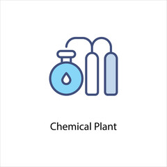 Chemical Plant icon for industry collection Vector stock illustration