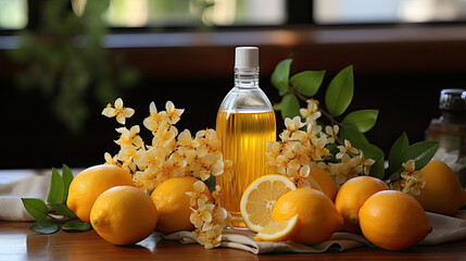 A homemade cleaning spray made from vinegar infused with orange peels, designed to be a natural and non toxic cleaner for your home