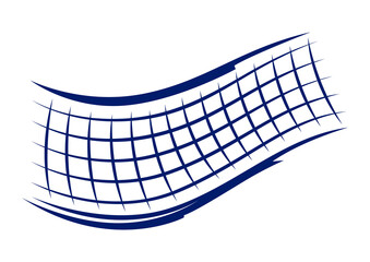 Volleyball net illustration. Sport club item or symbol. - obrazy, fototapety, plakaty