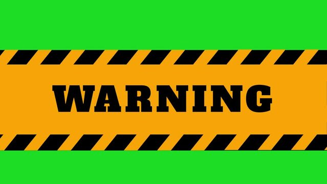 warning tape industrial sensitive dangerous green screen background Yellow and black police tape 4k animated
