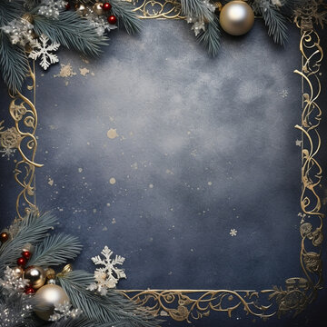 christmas background with frame