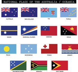 Obraz na płótnie Canvas Country flags of Australia or oceania