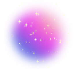 Fototapeta na wymiar holo gradient blurred circle with glitter stars