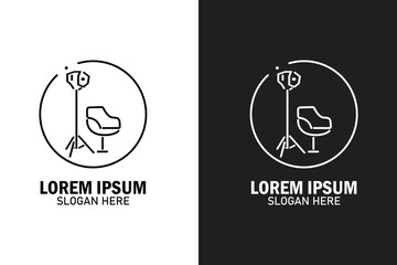 Interior minimalist Home furniture icon, gallery furniture logo design vector