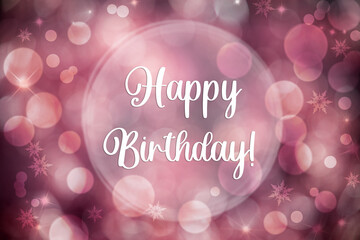 Christmas Background With Bokeh And Text Happy Birthday