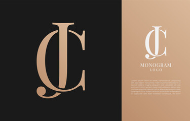 minimalist JC or CJ initial letter vintage brand and logo