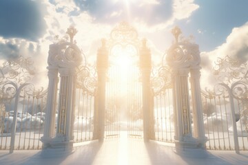 Warm and feel good heaven gate. Generative AI