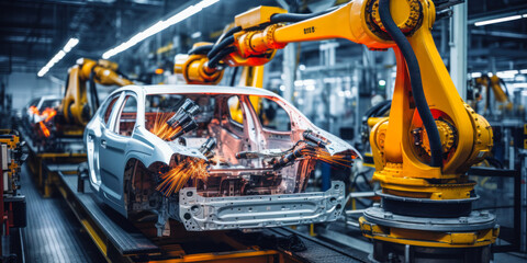 Automation Excellence: Robotic Arms in Car Plant Assembly