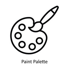 Paint Palette vector  outline Icon Design illustration. Graphic Design Symbol on White background EPS 10 File
