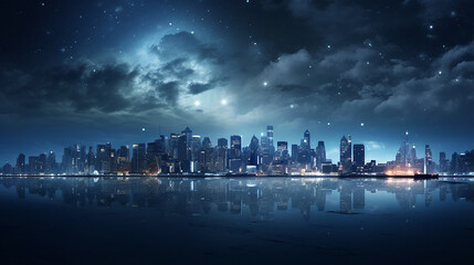 Free photo lights of night city