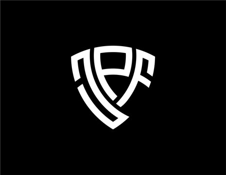 JPF creative letter shield logo design vector icon illustration