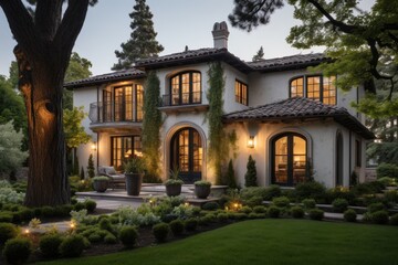 Fototapeta premium Mediterranean house exterior during summer