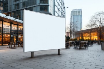 Obraz premium Digital signage board in a public place, ideal for customization. Generative AI