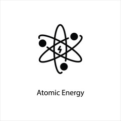 Atomic Energy icon for industry collection Vector stock illustration