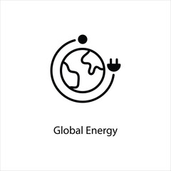 Global Energy icon for industry collection Vector stock illustration