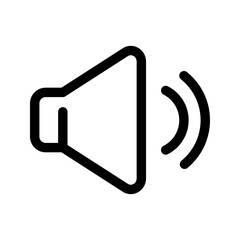 Speaker icon in line. Sound symbol in png. Megaphone icon. Speaker sign. Loudspeaker symbol. Megaphone icon in line.