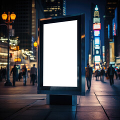 Digital signage board in a public place, ideal for customization. Generative AI