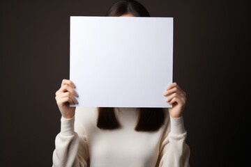 Blank Canvas : Woman Holding Empty Paper
