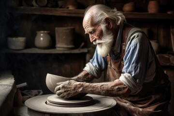 shot of a senior man working at a pottery wheel - Powered by Adobe