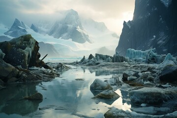 Melting glaciers in Greenland contribute to rising sea levels. Generative AI