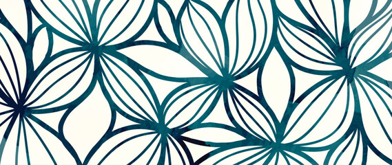 Fototapeta Hand drawn abstract floral botanical background vector. Earth tone watercolor texture wallpaper of tropical plant, flower. Foliage design for banner, prints, decor, wall art, decoration. obraz