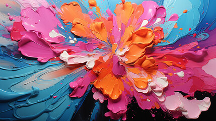 Gravity's Dance: A Drip Painting Unleashing Unpredictable Shapes