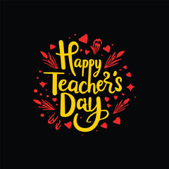 Hand drawn teacher's day t shirt design