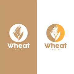 Wheat Logo Grain Design Simple Illustration Template