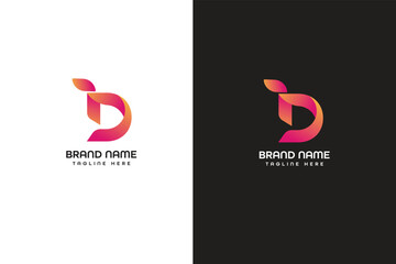 D letter modern logo 