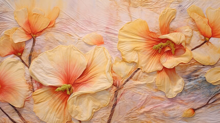 Dried flowers in handmade paper, illustration background