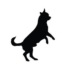 Black dog silhouette. Dog vector illustration.