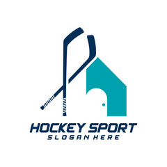 House Hockey sport logo design template. Modern vector illustration. Badge design.