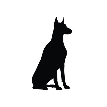 Black dog silhouette. Dog vector illustration.