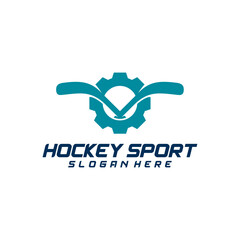 Gear Hockey sport logo design template. Modern vector illustration. Badge design.