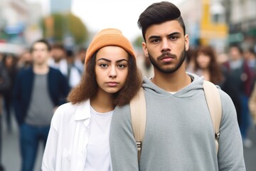 Fototapeta premium cropped shot of a young couple protesting on the street
