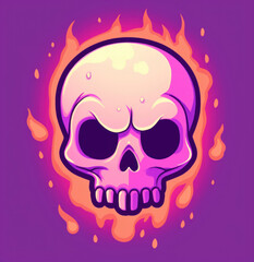 Fototapeta premium Vibrant flaming skull