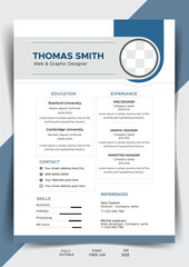 Modern Resume and Cover Letter Layout Template for Job Applications