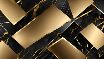 Golden and black marble texture design. Background material. Tile wall or floor texture.
